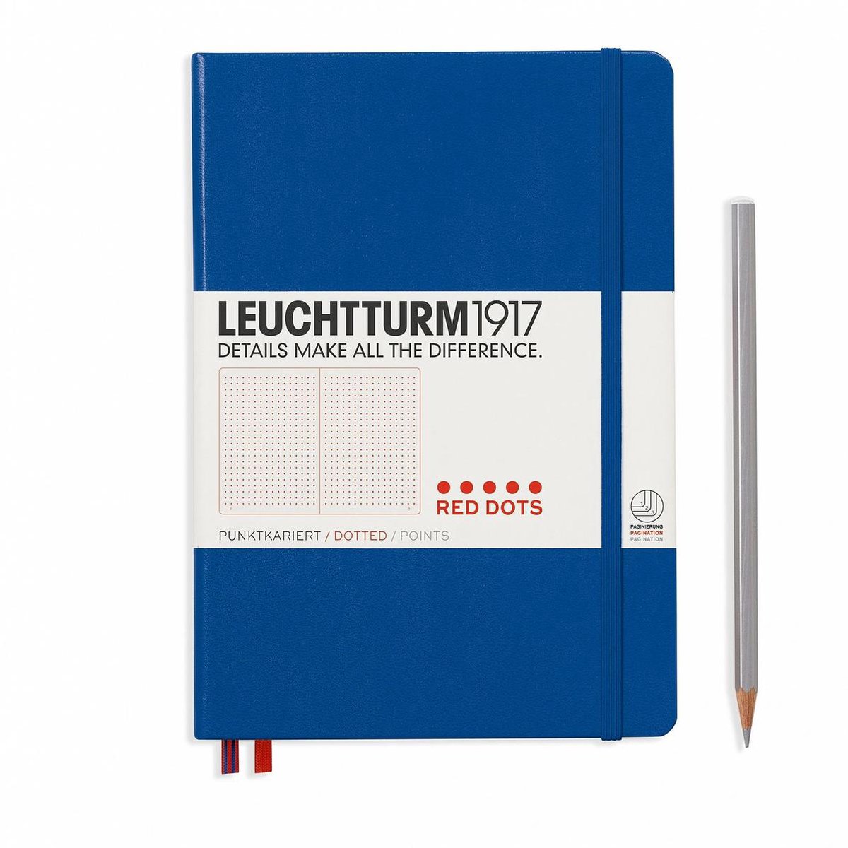 Leuchtturm1917 medium red dotted royal blue