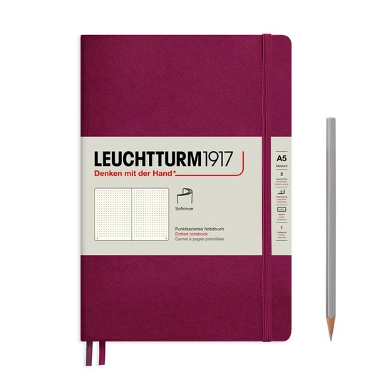 Leuchtturm1917 medium softcover - dotted - port red