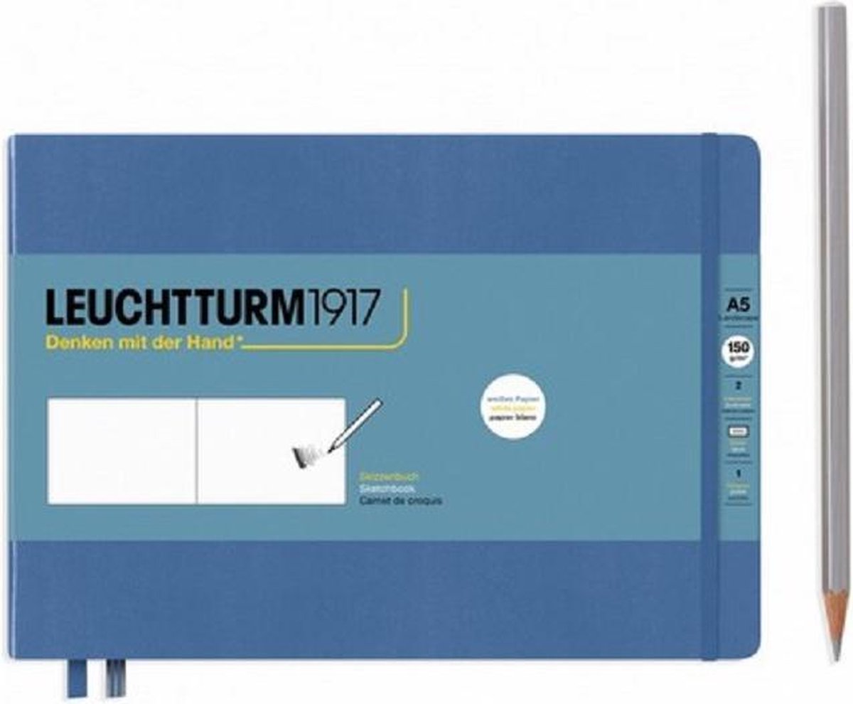 Leuchtturm1917 Sketch book 150gr medium landscape - denim