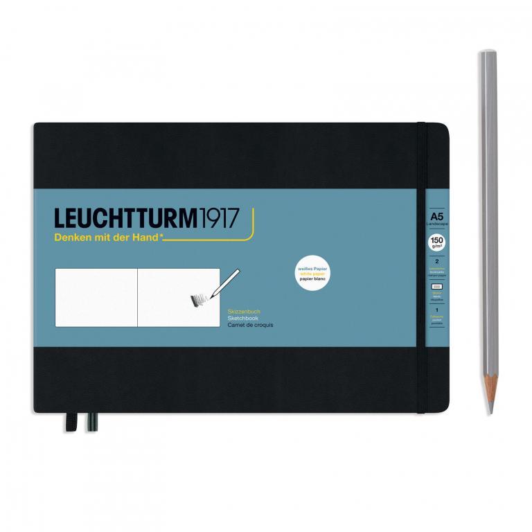 Leuchtturm1917 Sketch book 150gr medium landscape - zwart