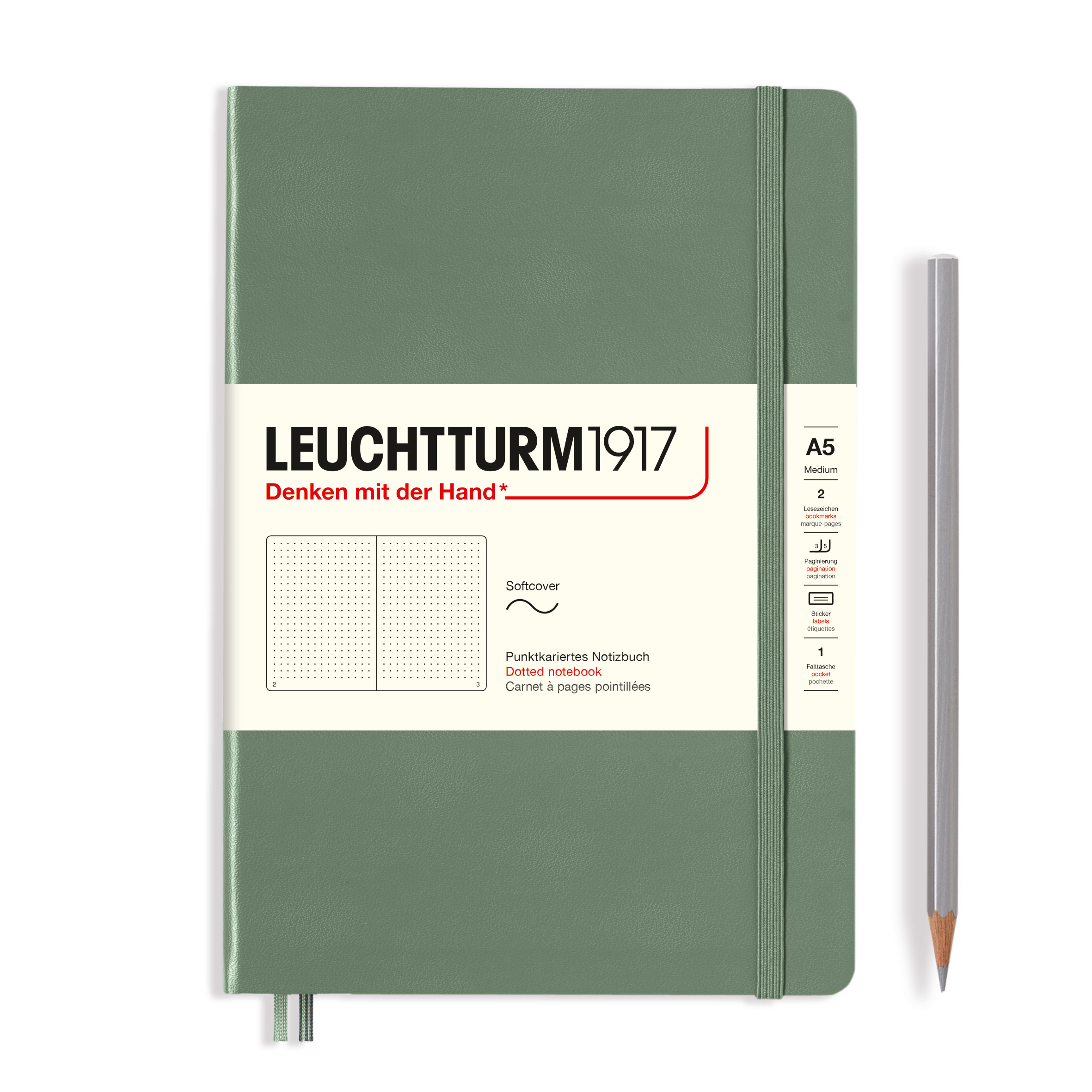 Leuchtturm1917 soft cover medium A5 - dotted - olive