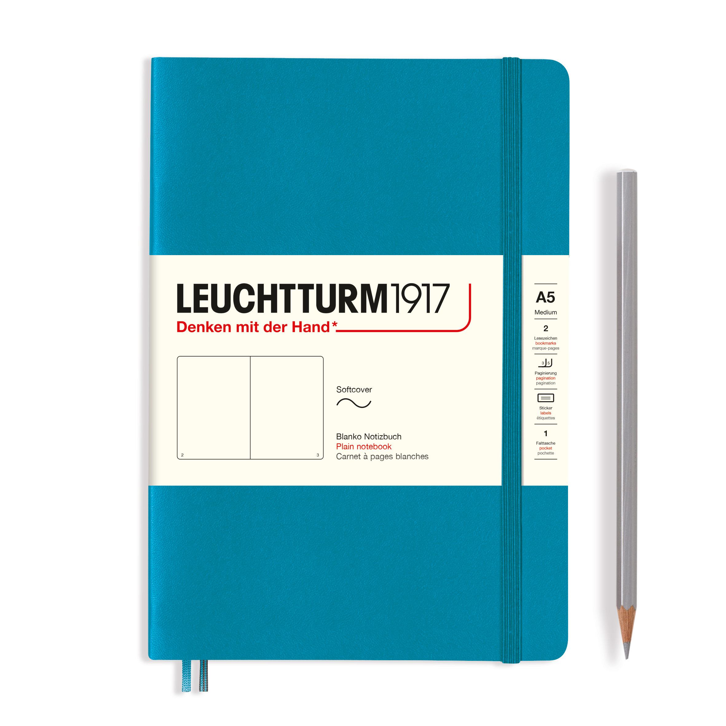 Leuchtturm1917 soft cover medium A5 - plain - ocean