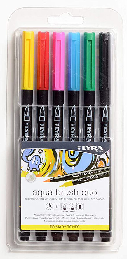 Lyra aqua brush duo - set 6 primary tones
