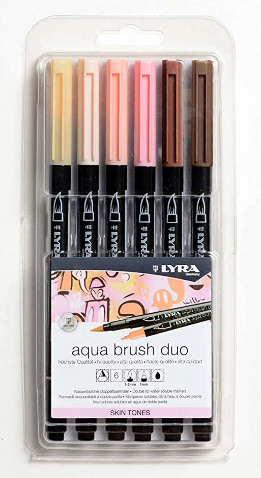 Lyra aqua brush duo - set 6 skin tones
