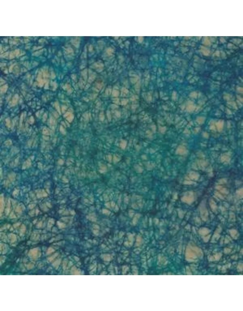 Olino Loktapapier met batik-spinrag design blauw groot vel
