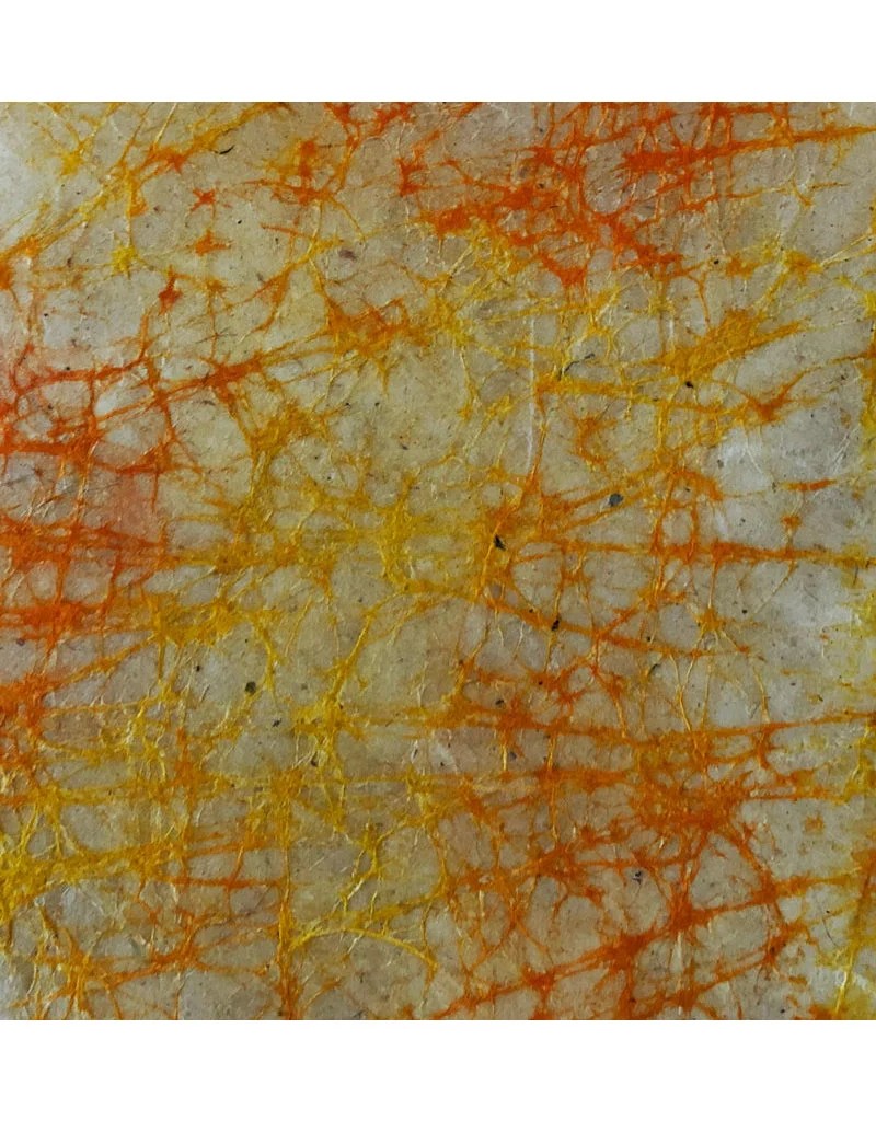 Olino Loktapapier met batik-spinrag design oranje groot vel