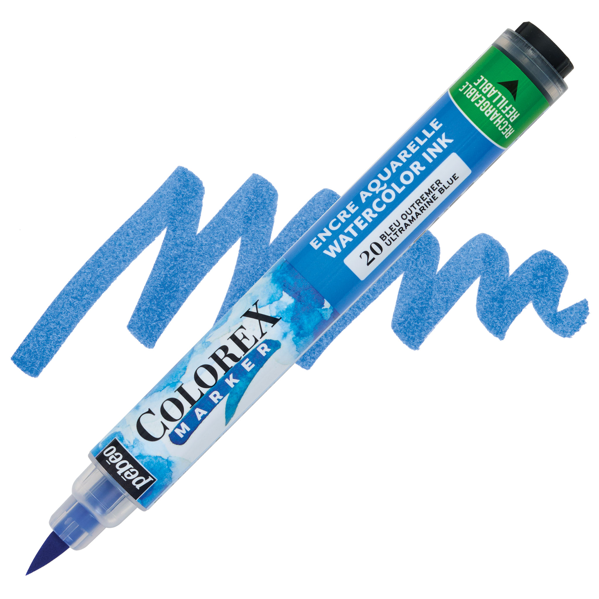 Pebeo colorex brushpen - 20 ultramarine blue