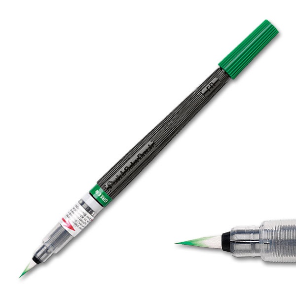 Pentel Penseelstift incl. vulling groen