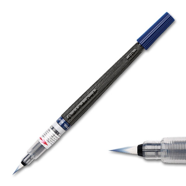 Pentel Penseelstift incl. vulling staalblauw