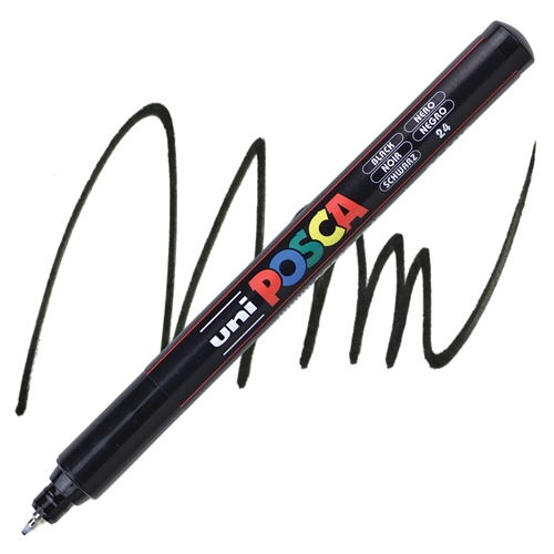 Posca acrylmarker - PC-1MR 0.7mm - 24 zwart