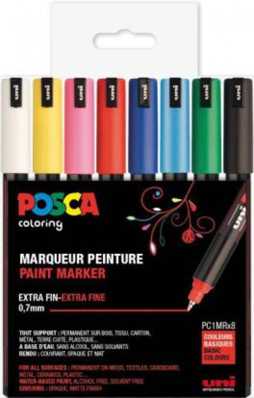 Posca acrylmarker - PC-1MR set 8