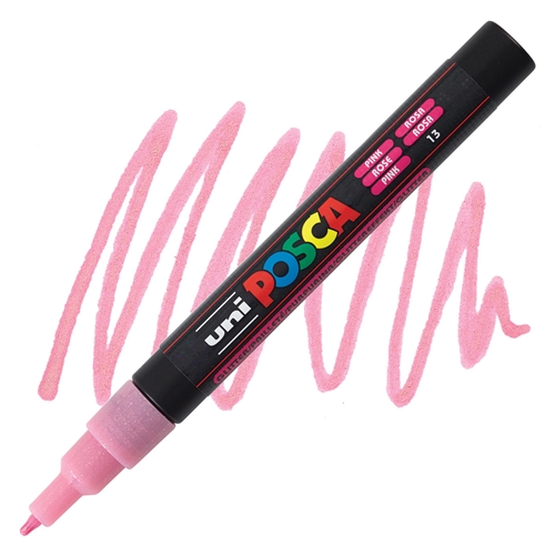Posca acrylmarker - PC-3M 0.9-1.3mm - 13 glitter roze