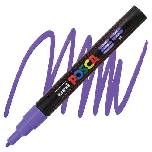 Posca acrylmarker - PC-3M 0.9-1.3mm – 33 glitter donker blauw