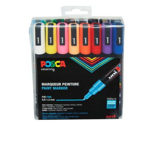 Posca acrylmarker - PC-3M set 16