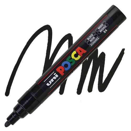 Posca acrylmarker - PC-5M 1.8-2.5mm - 24 zwart