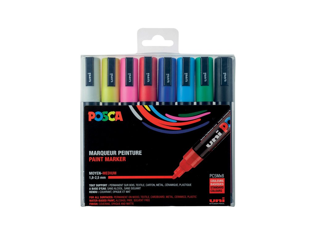 Posca acrylmarker - PC-5M 8 basis