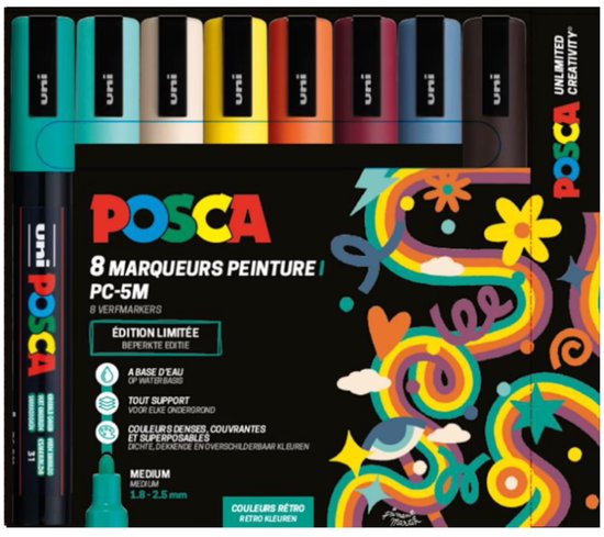 Posca acrylmarker - PC-5M 8 Retro limited edition
