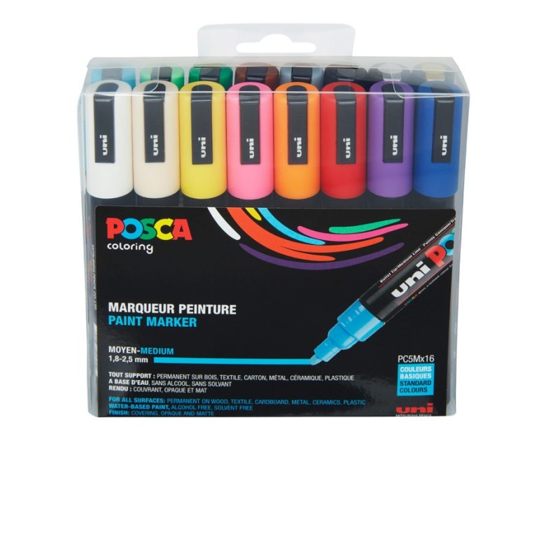 Posca acrylmarker - PC-5M set 16