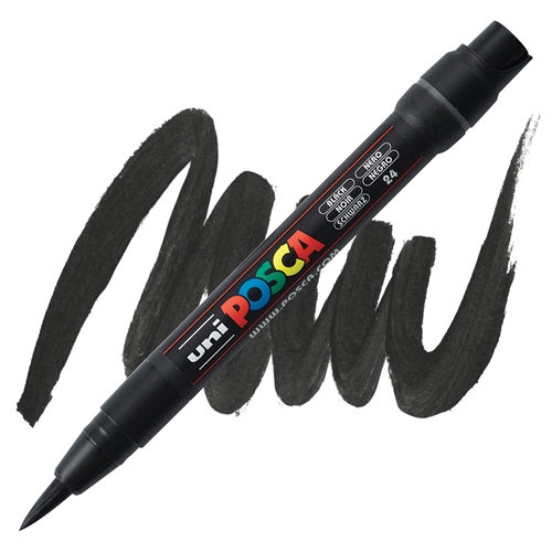 Posca acrylmarker - PCF-350 brush - 24 zwart