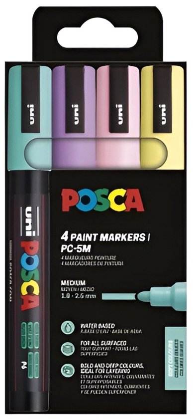 Posca acrylmarker - set 4 PC-5M