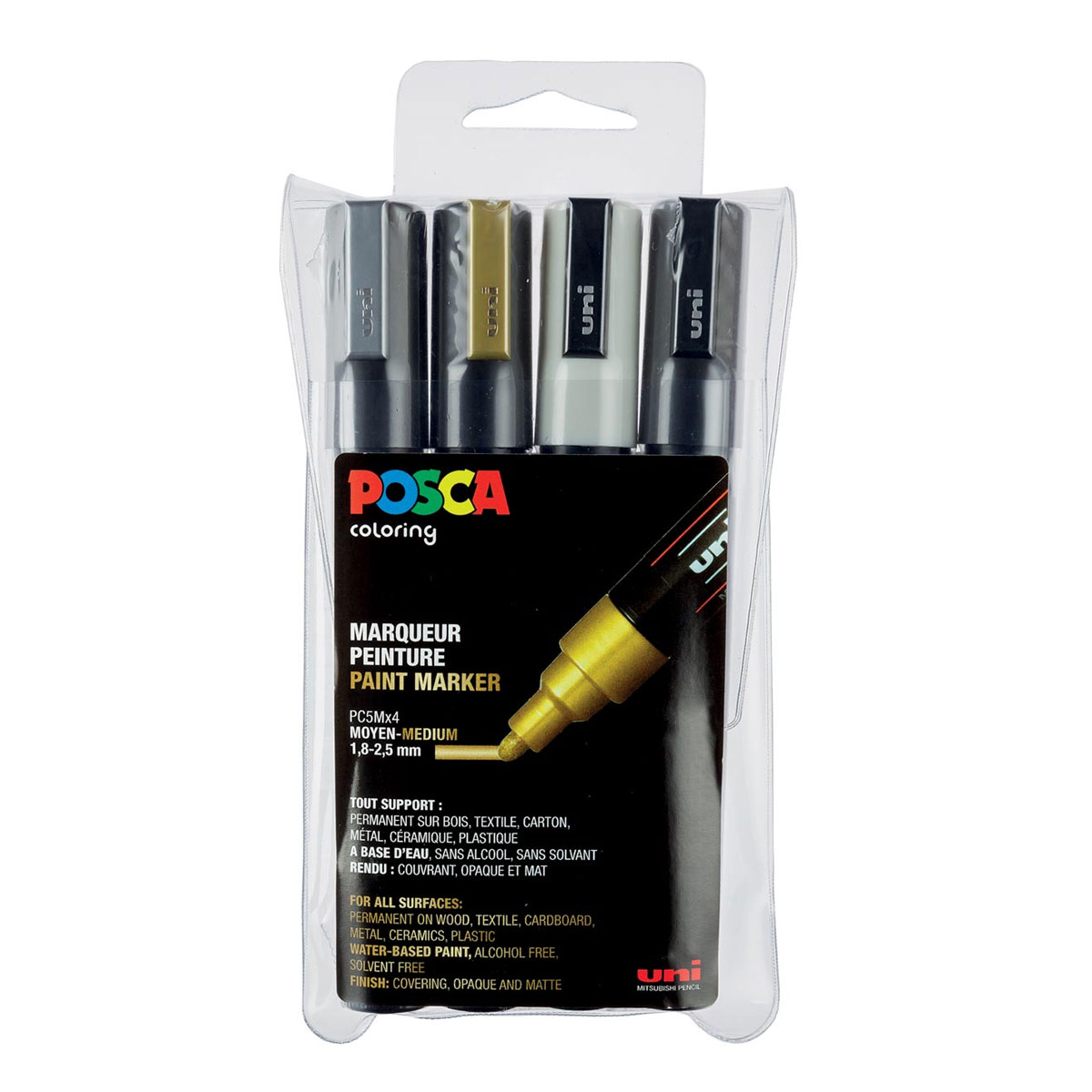 Posca acrylmarker - set 4 PC-5M