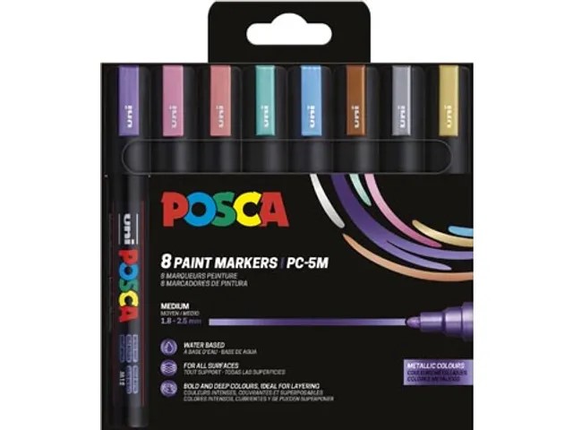Posca acrylmarker - set metallic 8x PC-5M