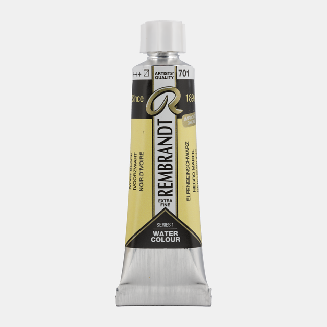 Rembrandt aquarelverf 10ml S1 - 701 ivoorzwart