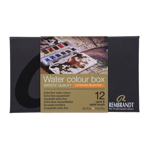 Rembrandt aquarelverf 1/2 napje - set 12 metaal cityscape