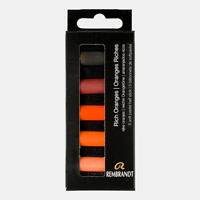 Rembrandt softpastel - set 5 halve rich oranges