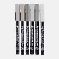 Sakura Koi brushpen - set 6 grijs