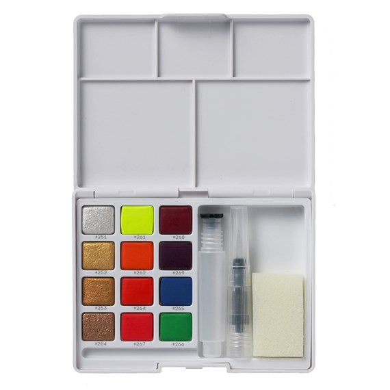 Sakura Koi watercolours - pocket field sketch box 4 metallic 8 fluor