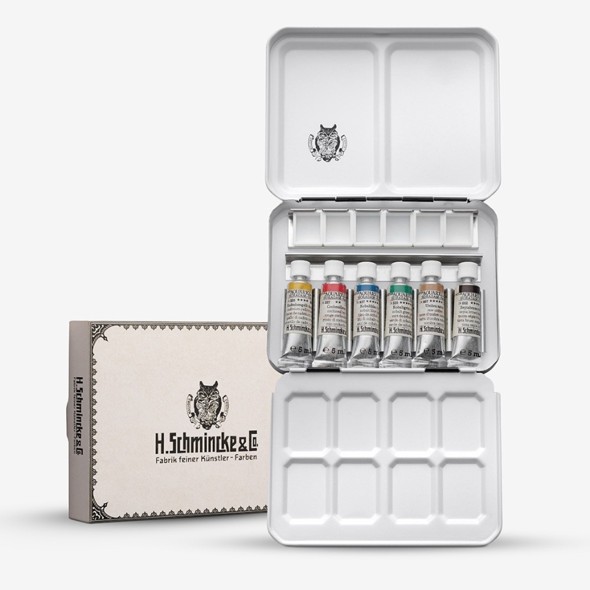 Schmincke Horadam Retro - set 6 x 5ml + 6 lege 1/2 napjes