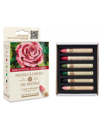 Sennelier oliepastel - set 6 Rose in bloom