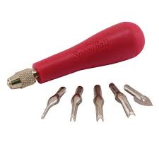 Speedball Lino Cutter Assortment Carded; Lino handle, cutters (5)