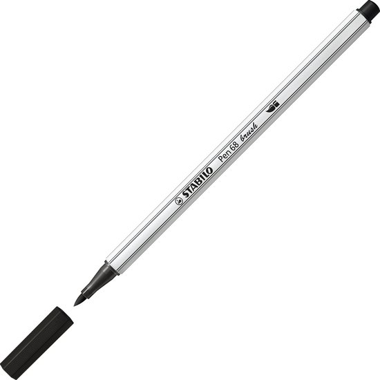 Stabilo 68 brush - 46 zwart
