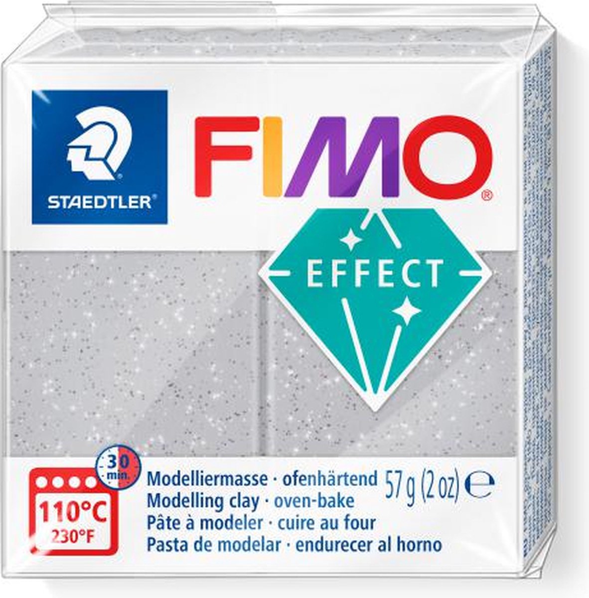 Staedtler fimo klei effect - 812 glitter zilver
