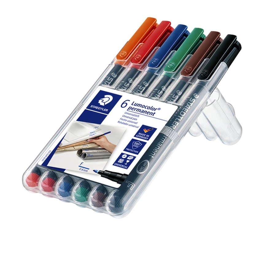 Staedtler lumocolor set F assorti 6