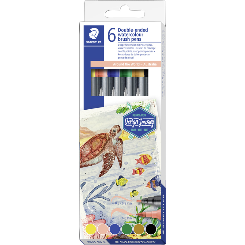 Staedtler marsgraphic brushpen duo - set 6 australie