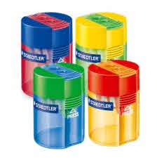 Staedtler puntenslijper tonnetje 2-gats diverse kleuren