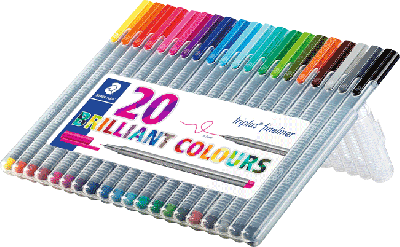 Staedtler triplus fineliner set 20 brilliant colours
