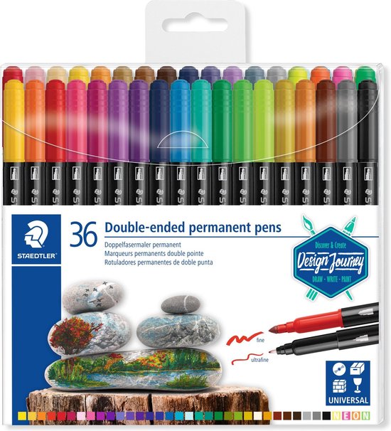 Staedtler twin-tip permanent stift set 36
