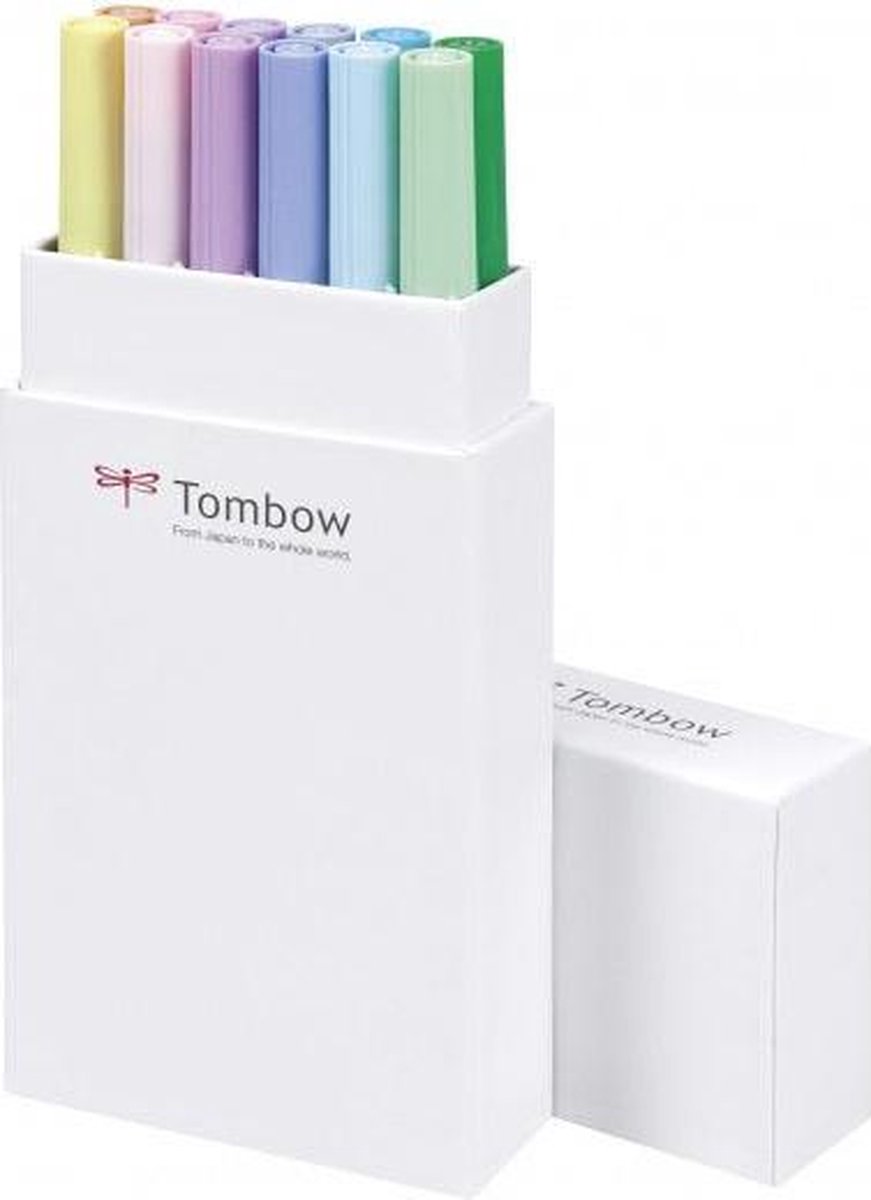Tombow ABT dual brush pens 12 pastel colours