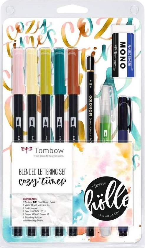 Tombow dual brush pen - blended lettering set cosy times