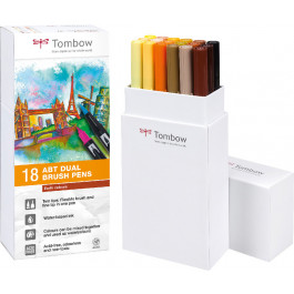 Tombow dual brush pen set 18 earth colours