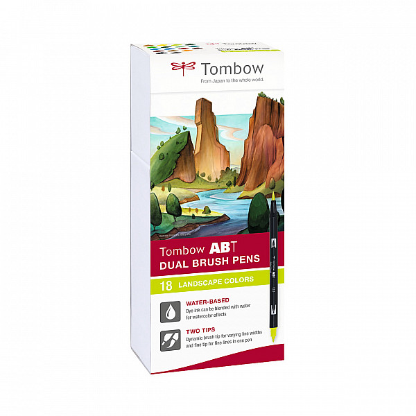 Tombow dual brush pen - set 18 landscape