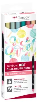 Tombow dual brush pen - set 6 candy colours