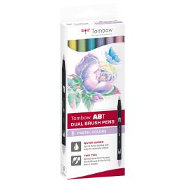 Tombow dual brush pen - set 6 pastel colours