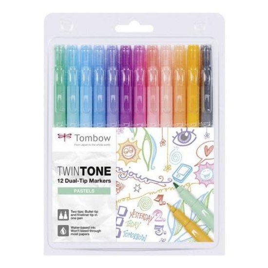 Tombow Twintone - set 12 pastels