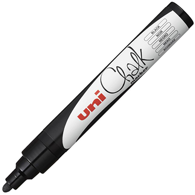 Uni-ball chalk krijtmarker met conische punt - 5M zwart