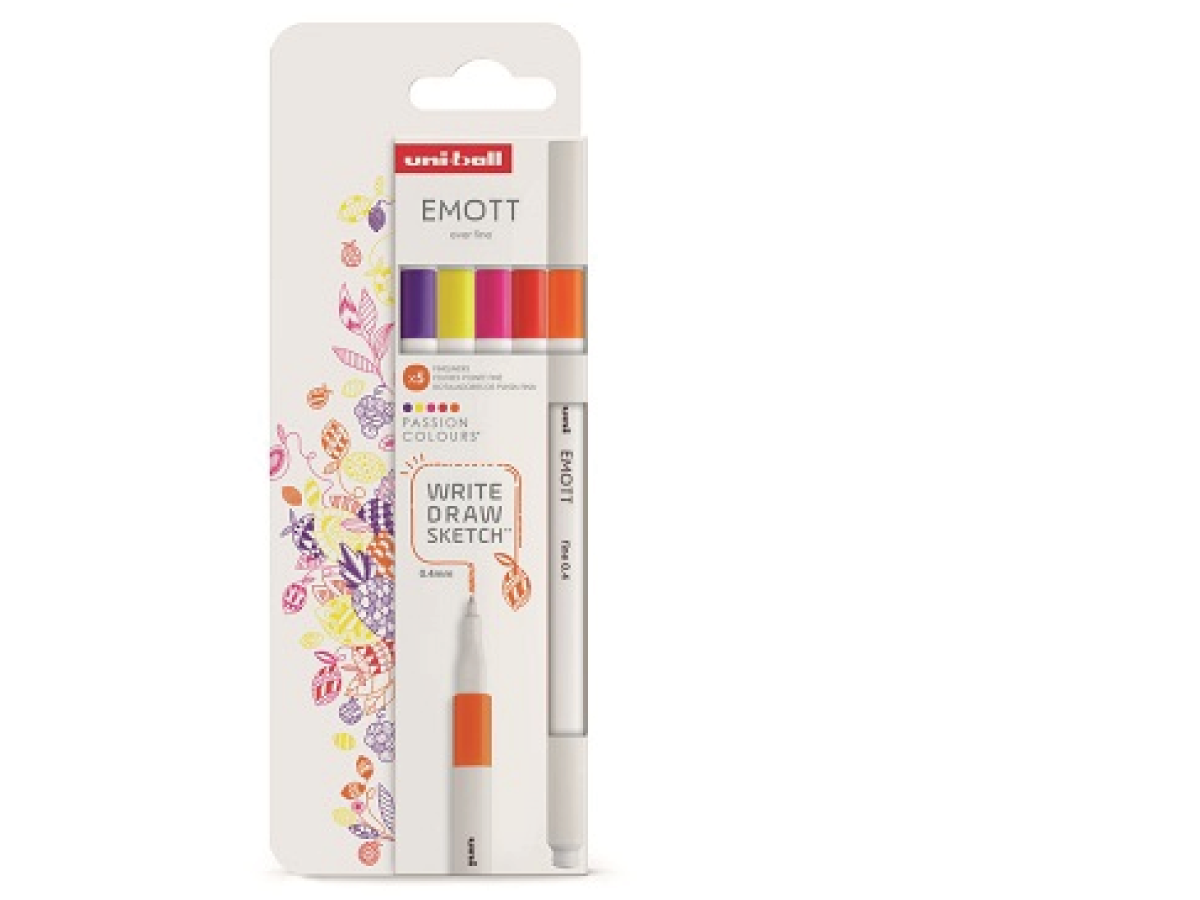 UNI Emott fineliner 0.4 - set 5 passion